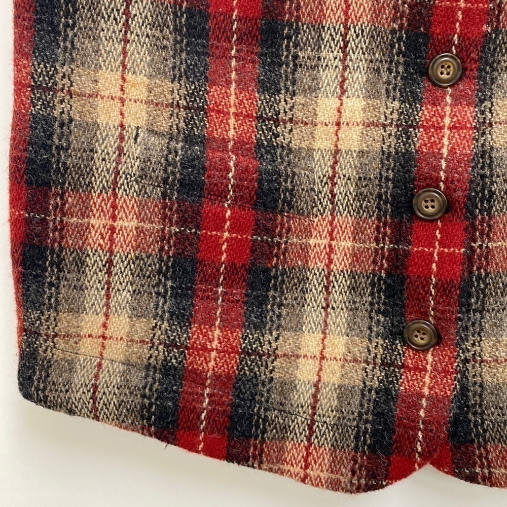 Eddie Bauer Legends Plaid Button Wool Vest Women’s Size Medium - Picture 3 of 12